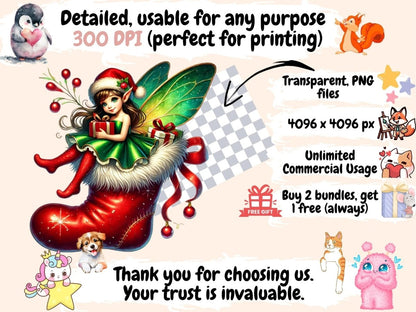 Christmas Fairies (P3) Clipart christmas clipart - Wonders Artist