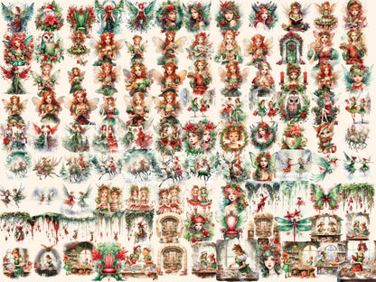 Christmas Fairies Watercolor Clipart christmas clipart - Wonders Artist