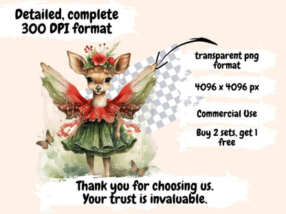 Christmas Fairies Watercolor Clipart christmas clipart - Wonders Artist