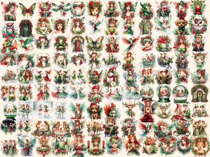 Christmas Fairies Watercolor Clipart christmas clipart - Wonders Artist