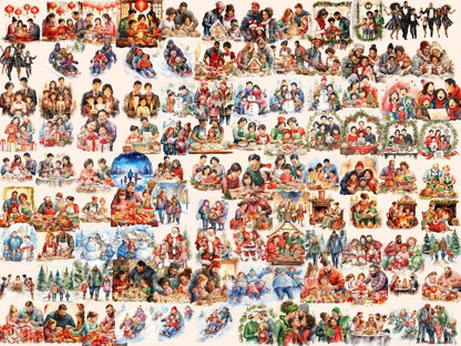 Christmas Family Watercolor Clipart christmas clipart - Wonders Artist