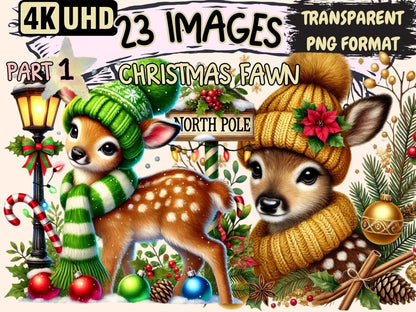 Christmas Fawn Clipart chistmas reindeer - Wonders Artist