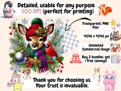 Christmas Fawn (P2) Clipart chistmas reindeer - Wonders Artist