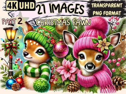 Christmas Fawn (P2) Clipart chistmas reindeer - Wonders Artist