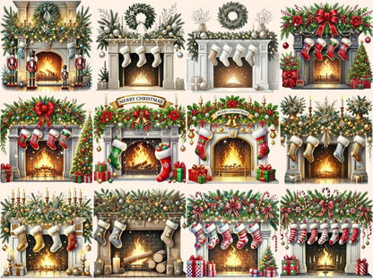 Christmas Fireplaces Clipart Christmas Decor - Wonders Artist