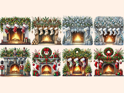 Christmas Fireplaces Clipart Christmas Decor - Wonders Artist