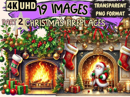 Christmas Fireplaces (P2) Clipart Christmas Decor - Wonders Artist
