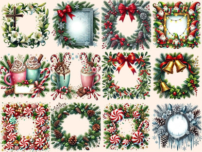Christmas Frames (P2) Clipart Christmas Border Art - Wonders Artist