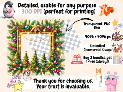 Christmas Frames (P3) Clipart Christmas Border Art - Wonders Artist