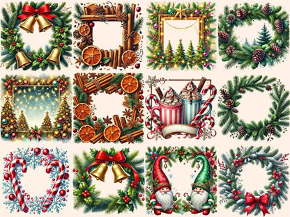 Christmas Frames (P3) Clipart Christmas Border Art - Wonders Artist