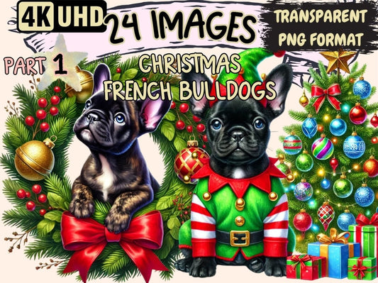 Christmas French Bulldogs Clipart christmas bulldogs - Wonders Artist
