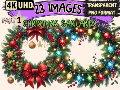 Christmas Garlands Clipart Christmas Decor - Wonders Artist