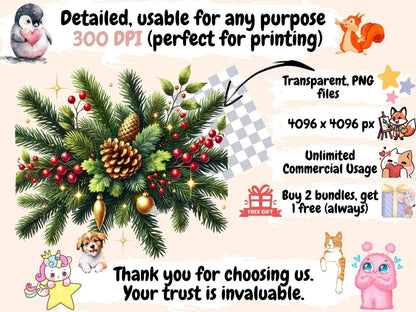 Christmas Garlands Clipart Christmas Decor - Wonders Artist