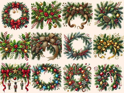 Christmas Garlands Clipart Christmas Decor - Wonders Artist