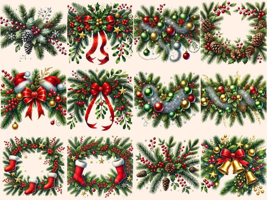 Vánoční girlandy (P2) Clipart