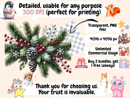 Christmas Garlands (P2) Clipart Christmas Decor - Wonders Artist