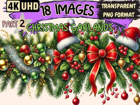 Christmas Garlands (P2) Clipart Christmas Decor - Wonders Artist