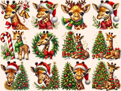 Christmas Giraffes Clipart Christmas Giraffes - Wonders Artist