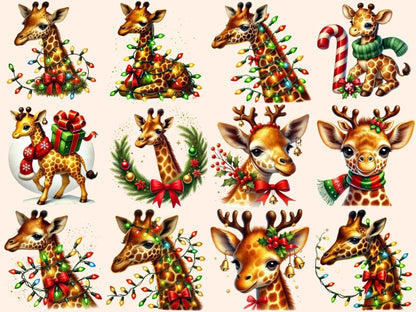 Christmas Giraffes Clipart Christmas Giraffes - Wonders Artist