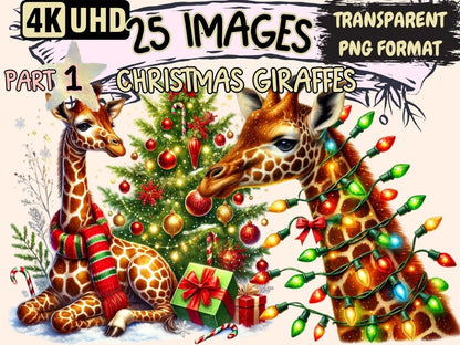 Christmas Giraffes Clipart Christmas Giraffes - Wonders Artist