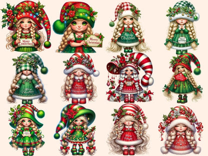 Christmas Girl Gnomes Clipart Christmas clip art - Wonders Artist