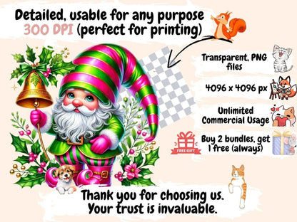 Christmas Gnomes (P2) Clipart Christmas clip art - Wonders Artist