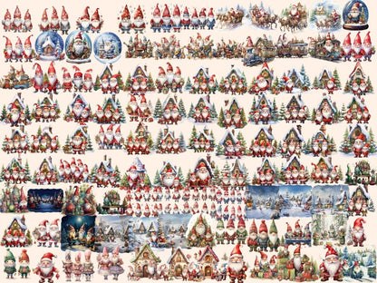 Christmas Gnomes Watercolor Clipart christmas clipart - Wonders Artist