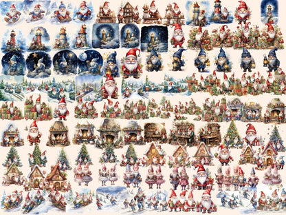 Christmas Gnomes Watercolor Clipart christmas clipart - Wonders Artist