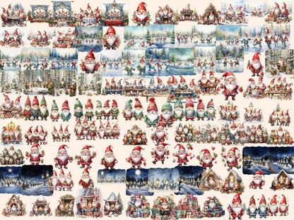 Christmas Gnomes Watercolor Clipart christmas clipart - Wonders Artist