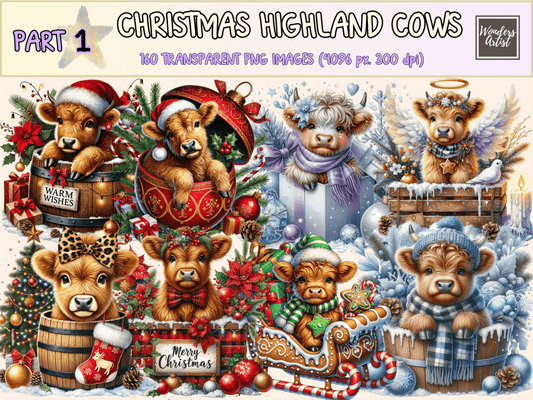 Christmas Highland Cows Clipart autopost christmas animals christmas cow png - WondersArtist