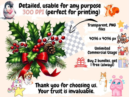 Christmas Holly & Mistletoe Clipart christmas clipart - Wonders Artist