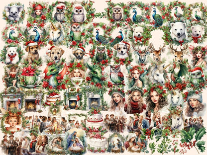 Christmas Holly Watercolor Clipart christmas clipart - Wonders Artist