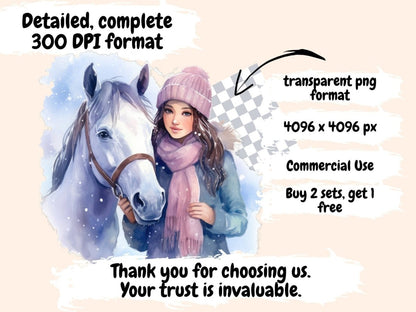 Christmas Horses Watercolor Clipart christmas horse png - Wonders Artist