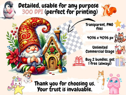 Christmas House Gnomes (P2) Clipart Christmas House png - Wonders Artist