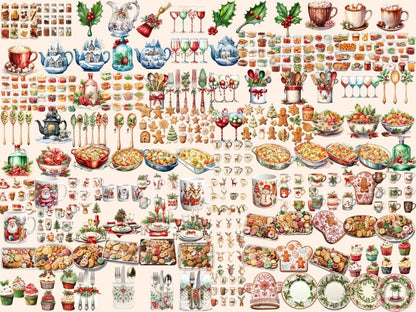 Christmas Kitchenware Watercolor Clipart christmas clipart - Wonders Artist