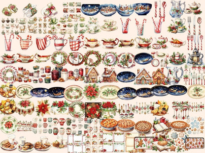 Christmas Kitchenware Watercolor Clipart christmas clipart - Wonders Artist