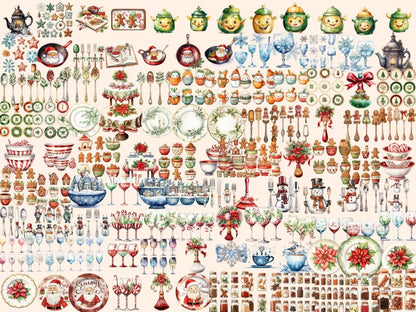 Christmas Kitchenware Watercolor Clipart christmas clipart - Wonders Artist