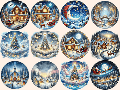 Christmas Landscapes Clipart autopost Christmas artwork Christmas decor - WondersArtist