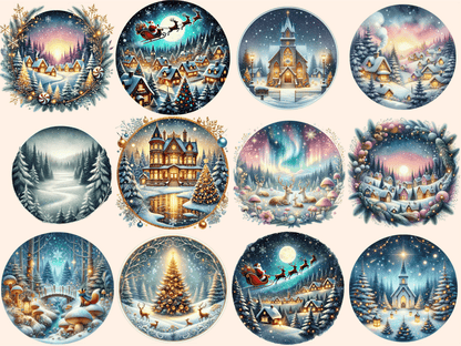 Christmas Landscapes Clipart autopost Christmas artwork Christmas decor - WondersArtist
