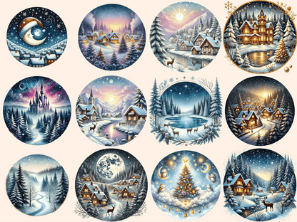 Christmas Landscapes Clipart autopost Christmas artwork Christmas decor - WondersArtist