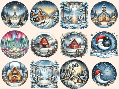 Christmas Landscapes Clipart autopost Christmas artwork Christmas decor - WondersArtist