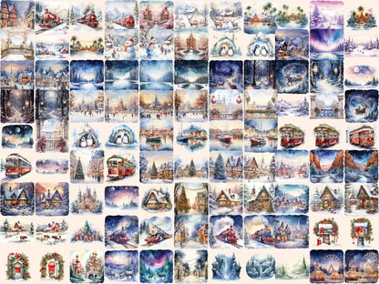 Christmas Landscapes Watercolor Clipart christmas background - Wonders Artist