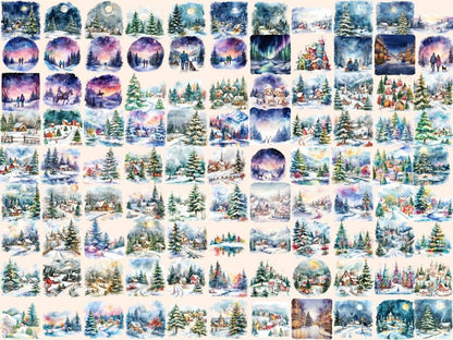 Christmas Landscapes Watercolor Clipart christmas background - Wonders Artist