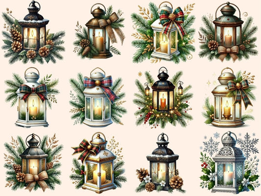 Vánoční lucerny clipart