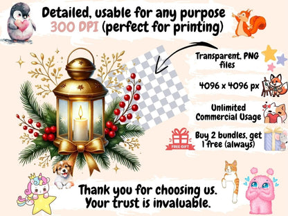 Christmas Lanterns (P2) Clipart Christmas Glow - Wonders Artist