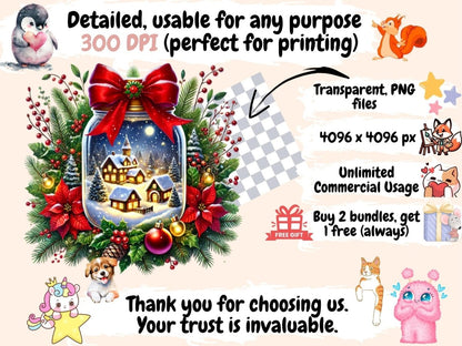 Christmas Magical Jars Clipart - Wonders Artist
