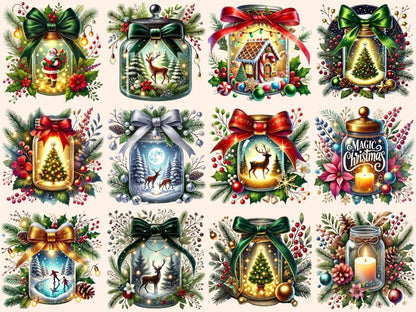 Christmas Magical Jars Clipart - Wonders Artist