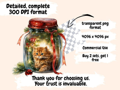 Christmas Magical Jars Watercolor Clipart christmas bottle png - Wonders Artist