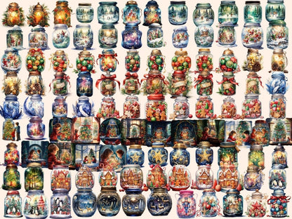 Christmas Magical Jars Watercolor Clipart christmas bottle png - Wonders Artist