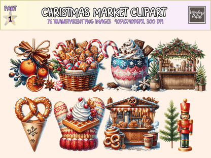 Christmas Market Clipart All Bundles Clipart Line Art - WondersArtist